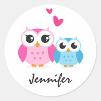 Chouettes de dessin mignonnes avec le coeur nom pe