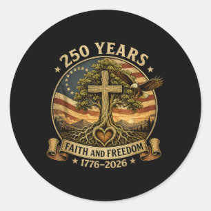 Sticker Rond Chrétien 250 ans de foi Dom 4 juillet 250