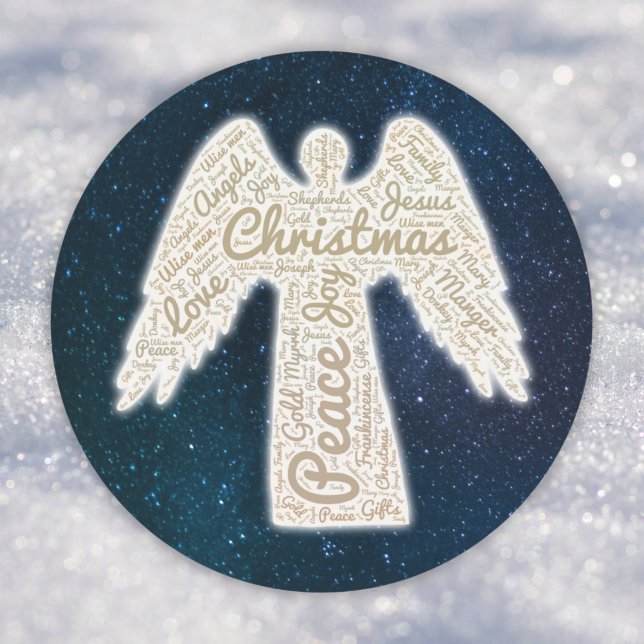 Sticker Rond Chrétien angel signification de Noël (Créateur téléchargé)