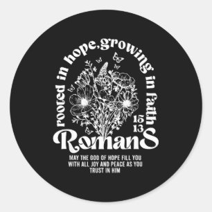 Sticker Rond Chrétien enraciné dans l'espérance grandissant dan