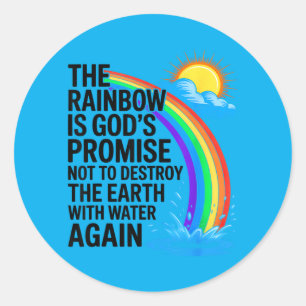 Sticker Rond Chrétiens Biblique Religieux L'arc-en-ciel Est Die