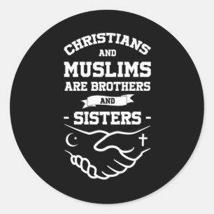 Sticker Rond Chrétiens Et Musulmans Frères Religion Islam Gif
