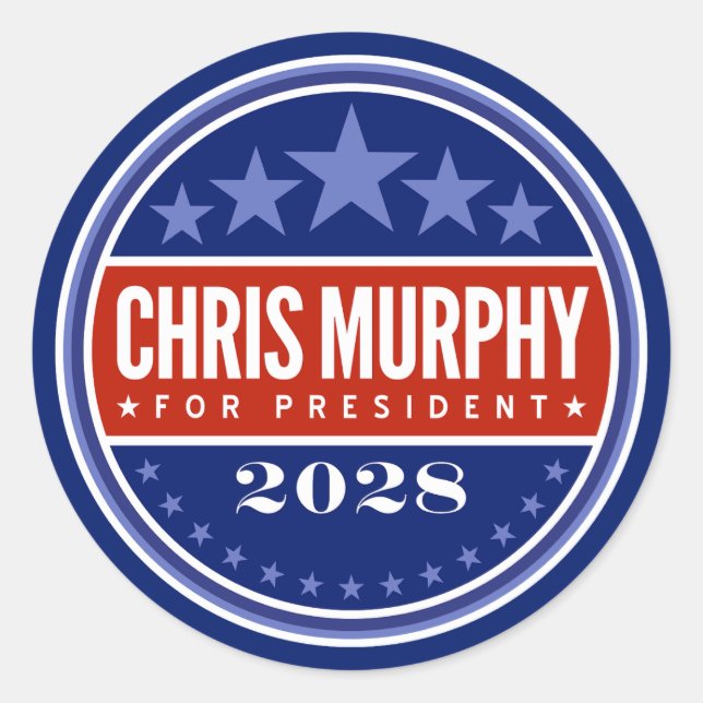 Sticker Rond Chris Murphy pour Président 2028 (Devant)