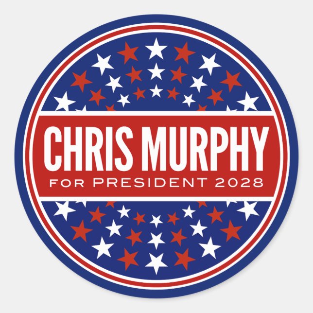 Sticker Rond Chris Murphy pour Président 2028 (Devant)