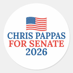 Sticker Rond Chris Pappas au Sénat Élection 2026