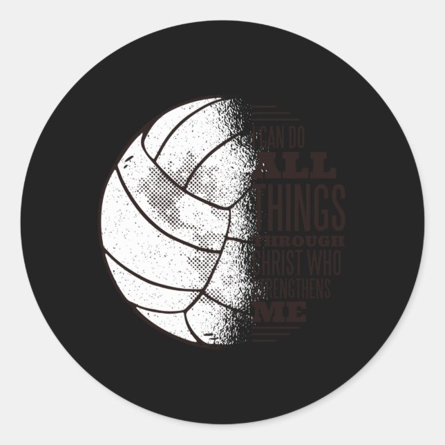 Sticker Rond Christ de volleyball (Devant)