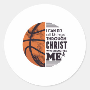 Sticker Rond Christ du basket-ball