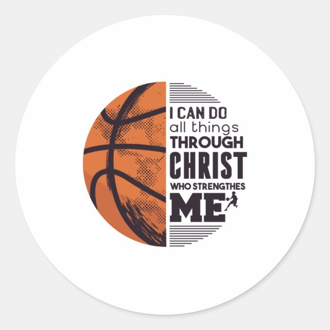 Sticker Rond Christ du basket-ball (Devant)