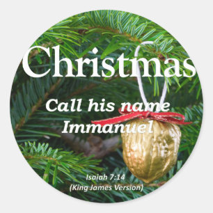 Sticker Rond Christ est Emmanuel Noël Isaïe 7-14