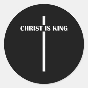 Sticker Rond Christ Est Le Roi Foi Chrétienne Eglise Christ Est