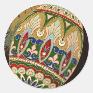 Sticker Rond Christ Est Ressuscité ! Oeuf de Pâques russe Vinta