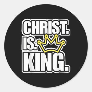 Sticker Rond Christ est roi couronne amant de Jésus pour hommes