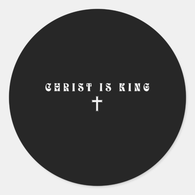 Sticker Rond Christ est roi subtil chrétien minimal religieux (Devant)