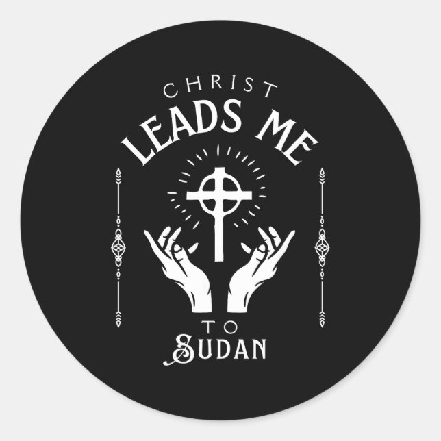 Sticker Rond Christ Leads Me To Sudan  (Devant)