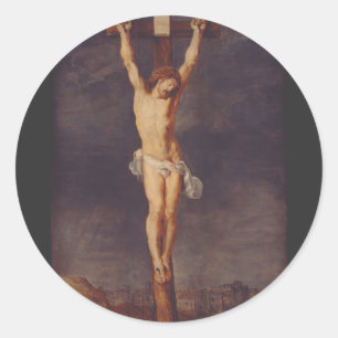 Sticker Rond Christ mort sur la croix par Pierre Paul Rubens Ar