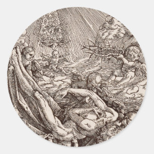 Sticker Rond Christ né au ciel par les anges