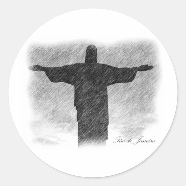 Sticker Rond Christ Rédempteur 1 (Devant)