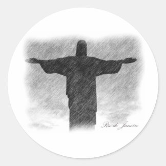 Sticker Rond Christ Rédempteur 1