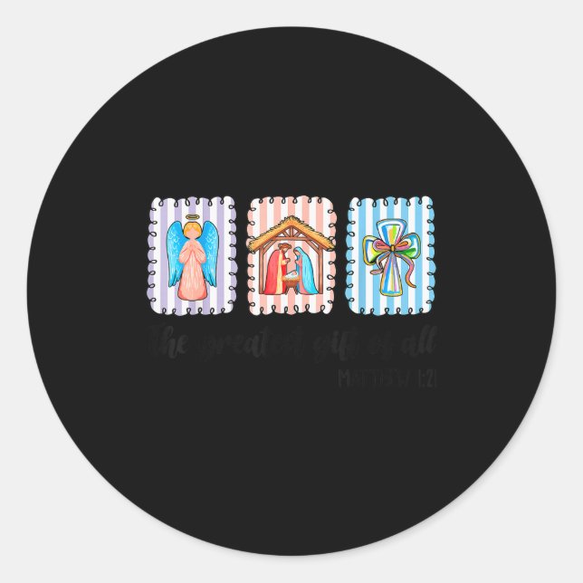 Sticker Rond Christian Christmas Nativity Scene Jesus Faith Bel (Devant)