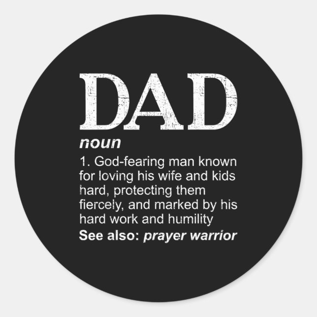 Sticker Rond Christian Dad Definition Fathers Day Dad  (Devant)