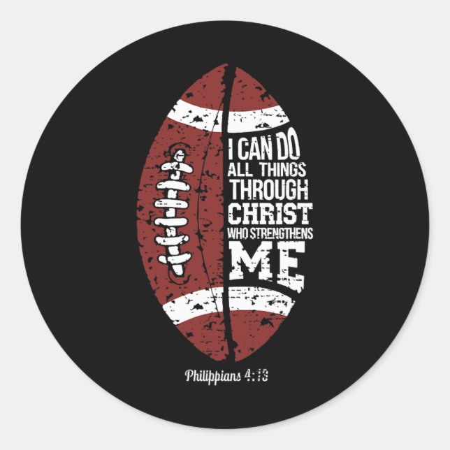 Sticker Rond Christian Football Je Peux Faire Toutes Les Choses (Devant)