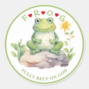 Sticker Rond Christian FROG Acronyme floral