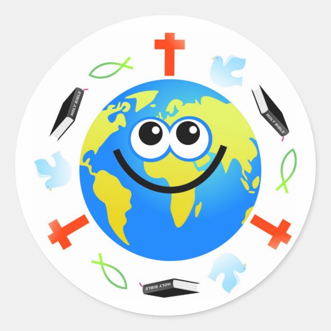 Sticker Rond Christian Globe (Devant)