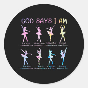 Sticker Rond Christian God Dit Que Je Suis Bible Verse Tie Dye