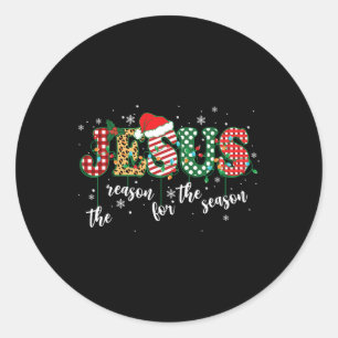 Sticker Rond Christian Jesus La Raison Noël Fête Saison Chr