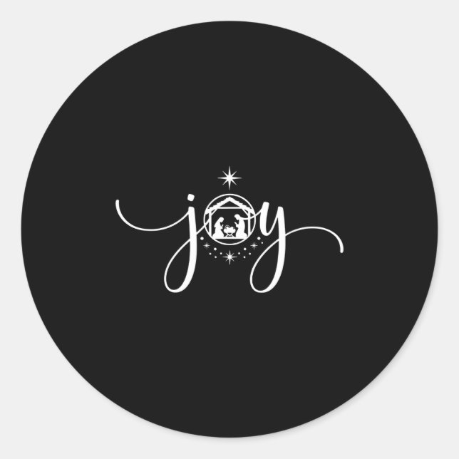 Sticker Rond Christian Joy Nativity Christmas - joy' With Baby  (Devant)