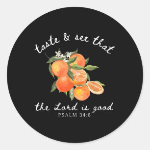 Sticker Rond Christian Orange Fruit Bible Verse Gardener