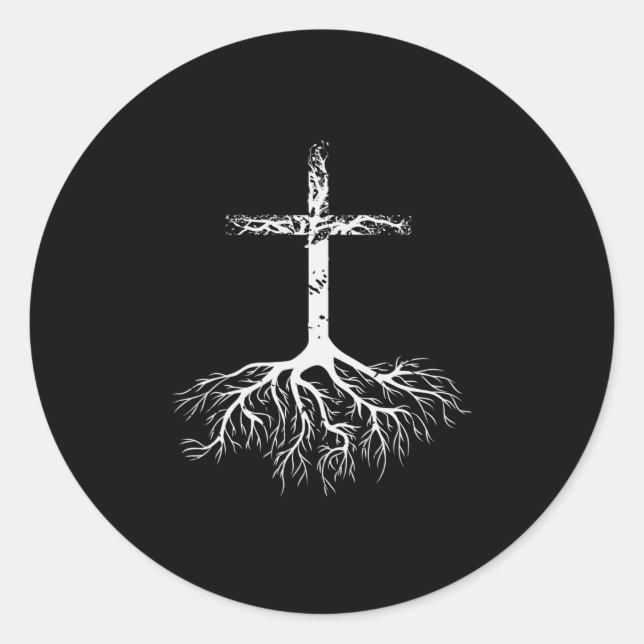 Sticker Rond Christian Racine ta foi en Jésus Christ Racine Tre (Devant)