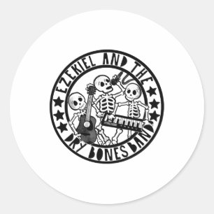 Sticker Rond Christian Skeleton Ezekiel Et La Bible De Bande D'