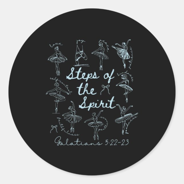 Sticker Rond Christian Steps Of Srit Bible Verse Ballet Dancer  (Devant)