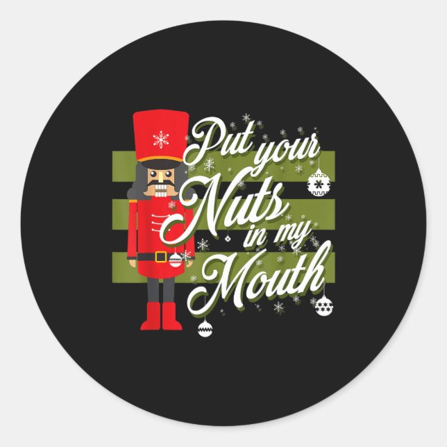Sticker Rond Christmas 2021 Put Your Nuts In My Mouth  (Devant)