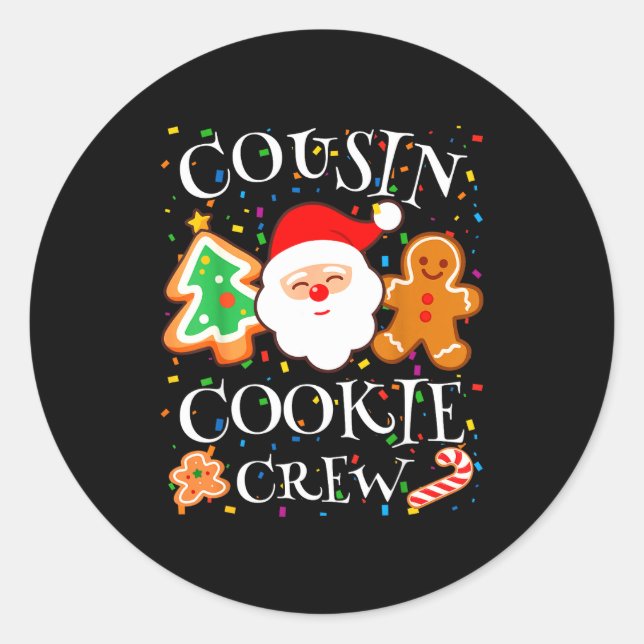 Sticker Rond Christmas 2025 Cousin Cookie Baking Crew Squad Fam (Devant)