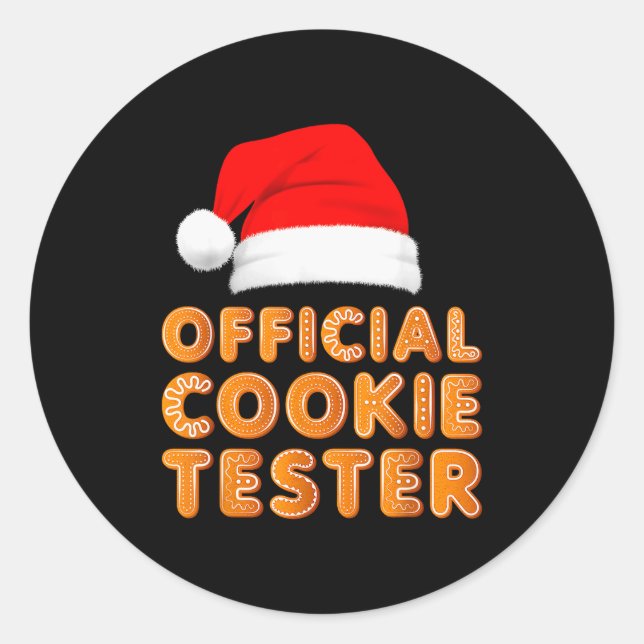 Sticker Rond Christmas Baking Crew Cookie Tester Xmas Pajamas  (Devant)
