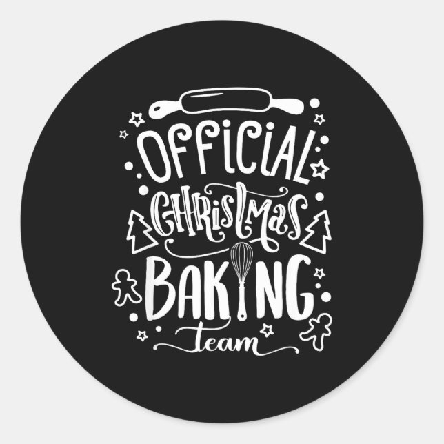 Sticker Rond Christmas Baking Team Xmas Woman Kid Gift  (Devant)