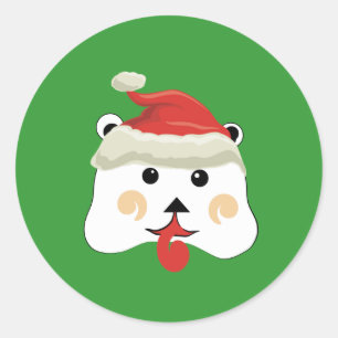 Sticker Rond Christmas Bear
