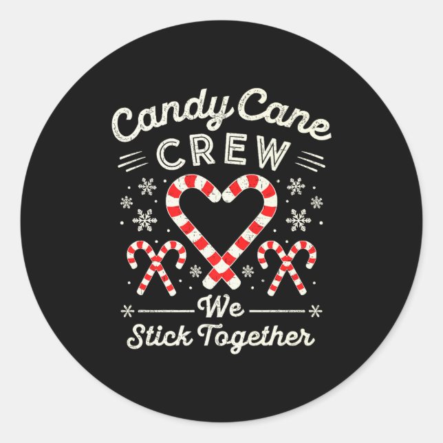 Sticker Rond Christmas Candy Cane Heart Holiday Couples Matchin (Devant)