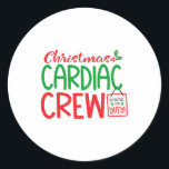 Sticker Rond Christmas Cardiac équipage, département de cardiol<br><div class="desc">Cardiac de Noël,  équipage,  Noël cardiaque,  département de cardiologie,  unité,  appréciation,  collègue pcu,  don de collègue,  cardiologie,  cardio</div>