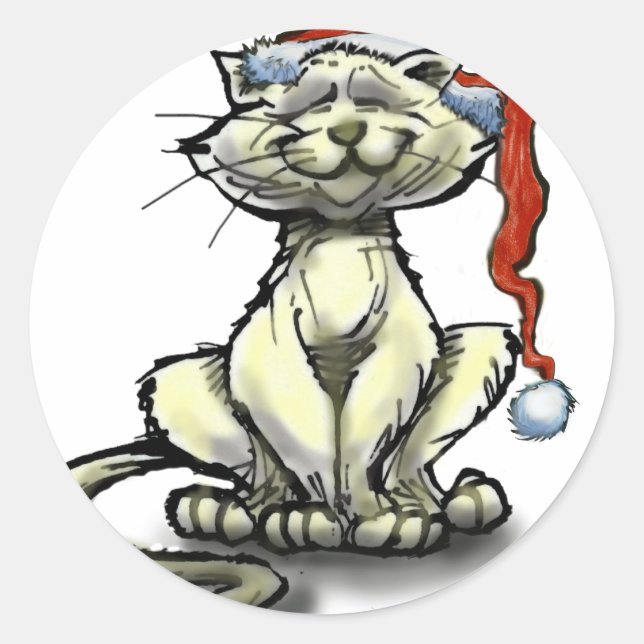 Sticker Rond Christmas Cat (Devant)