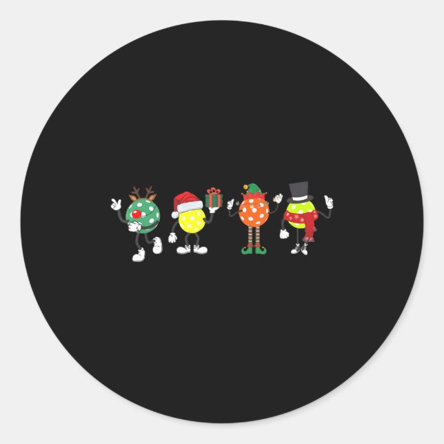 Sticker Rond Christmas Ckleball Player Xmas Santa Reindeer Elf  (Devant)