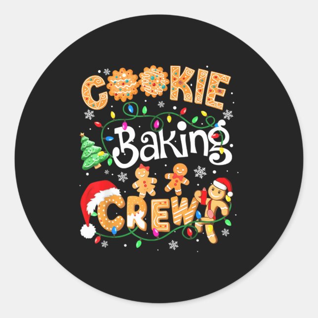 Sticker Rond Christmas Cookie Baking Crew Cookie Crew Family Ch (Devant)