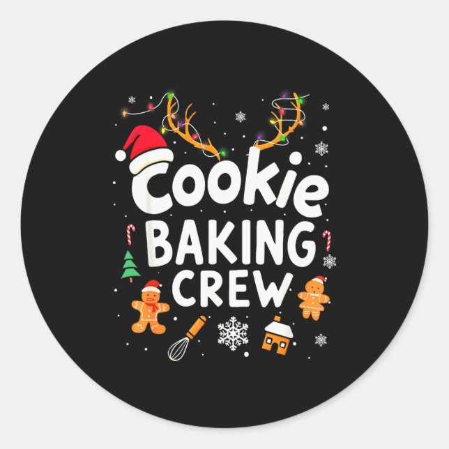 Sticker Rond Christmas Cookie Baking Crew Family Baking Team Fu (Devant)