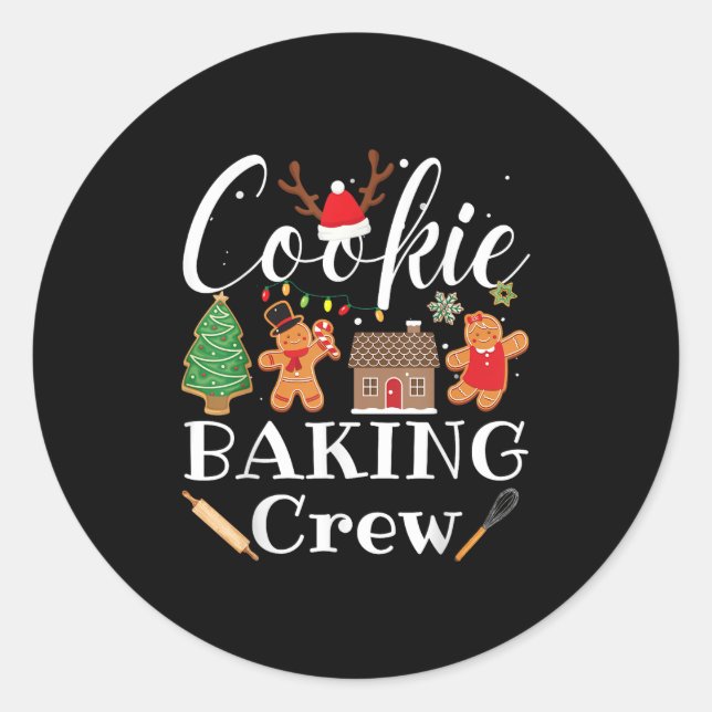 Sticker Rond Christmas Cookie Baking Crew Family Baking Team Fu (Devant)