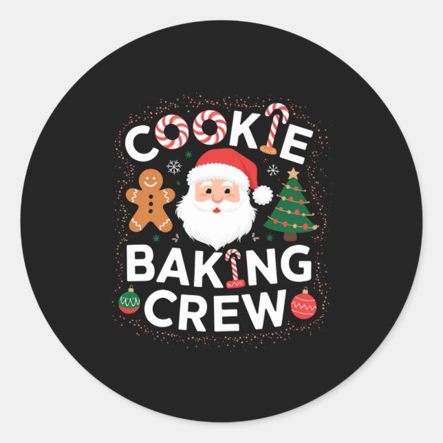 Sticker Rond Christmas Cookie Baking Crew Family Christmas Baby (Devant)