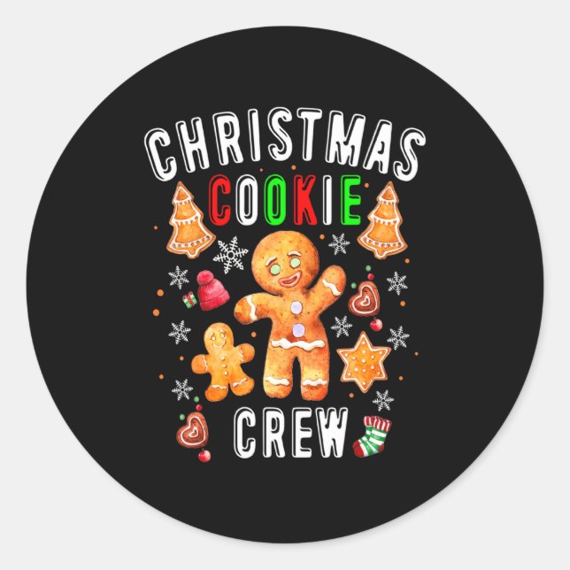 Sticker Rond Christmas Cookie Crew Baking Team New Xmas Bakers  (Devant)