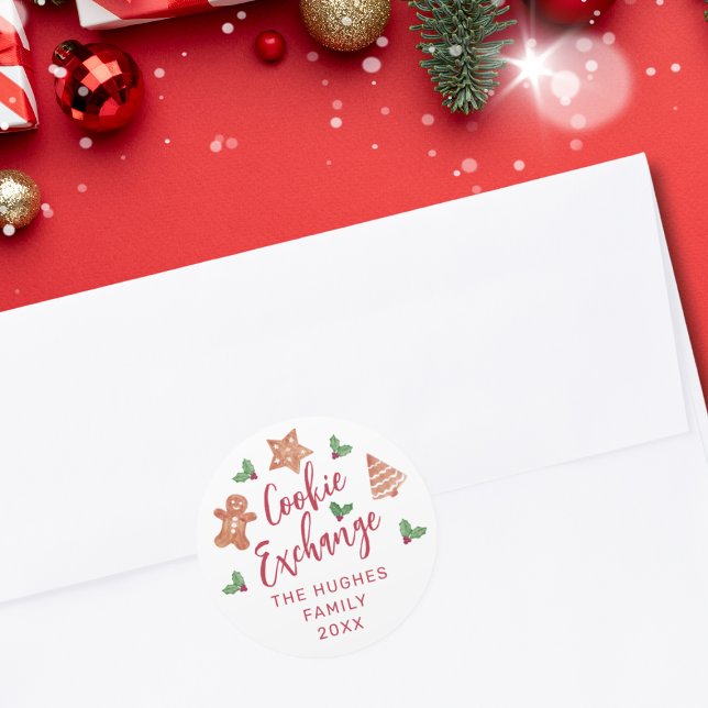 Sticker Rond Christmas Cookie Exchange Party (Créateur téléchargé)