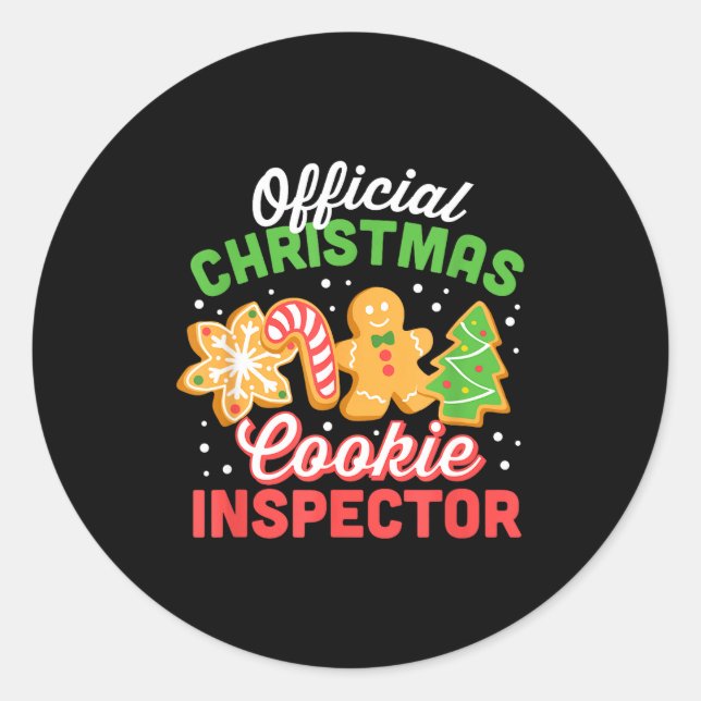 Sticker Rond Christmas Cookie Inspector Dad  (Devant)
